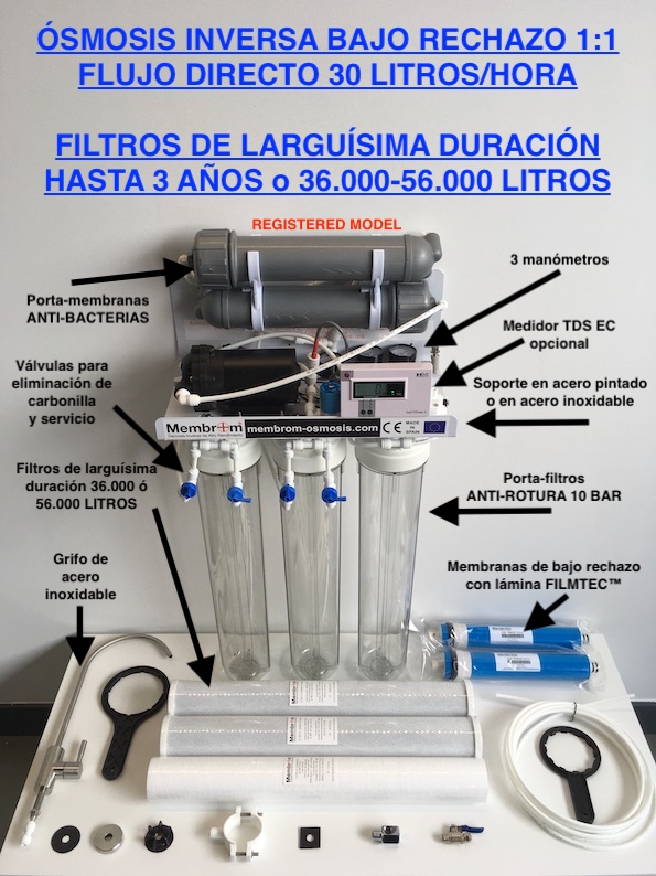 Pre Filtro de agua con manómetro de alto caudal y válvula de lavado