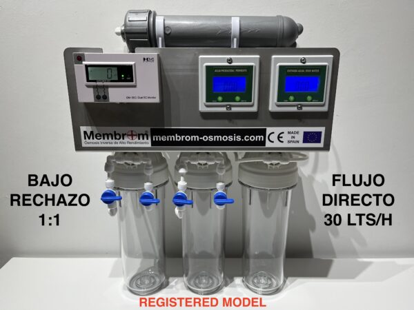 ÓSMOSIS INVERSA PROFESIONAL BAJO RECHAZO 1:1 FLUJO DIRECTO MEMBROM® OI-PR-1:1-05-NX-AR10