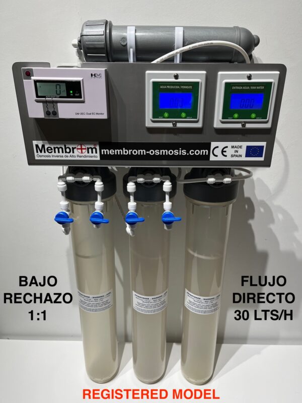 ÓSMOSIS INVERSA PROFESIONAL BAJO RECHAZO 1:1 FLUJO DIRECTO MEMBROM® ANTI-BACTERIAS OI-PR-1:1-05-NX-AB20