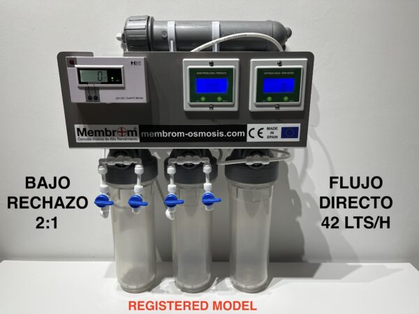 ÓSMOSIS INVERSA PROFESIONAL BAJO RECHAZO 2:1 FLUJO DIRECTO MEMBROM® ANTI-BACTERIAS OI-PR-2:1-07-NX-AB10