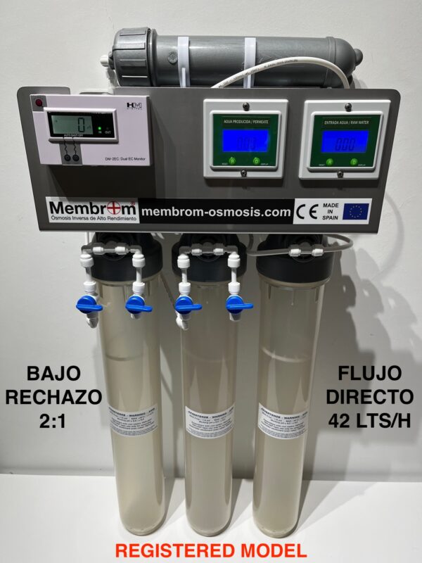 ÓSMOSIS INVERSA PROFESIONAL BAJO RECHAZO 2:1 FLUJO DIRECTO MEMBROM® ANTI-BACTERIAS OI-PR-2:1-07-NX-AB20